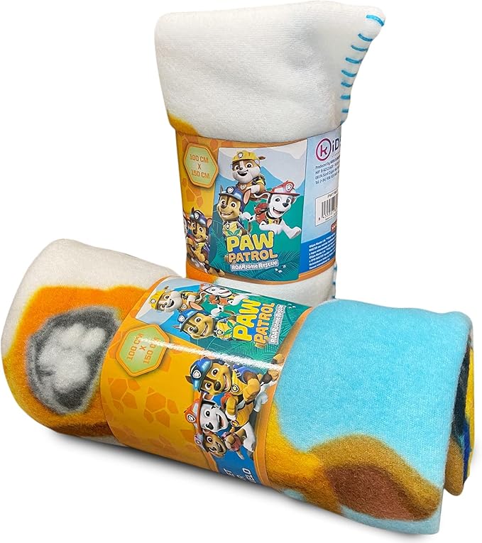 Paw Patrol Chase and Marshall Blue Throw White Polka Dotted Blanket (Team)