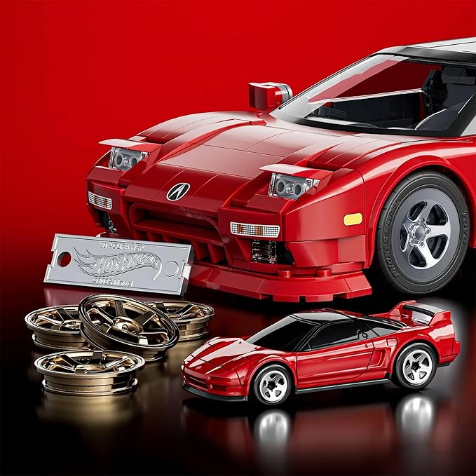 Hot Wheels 1/16 Honda Acura NSX 1990 Building Kit, 876 Pieces, Includes 1/64 Mini Car, Hot Wheels Mattel