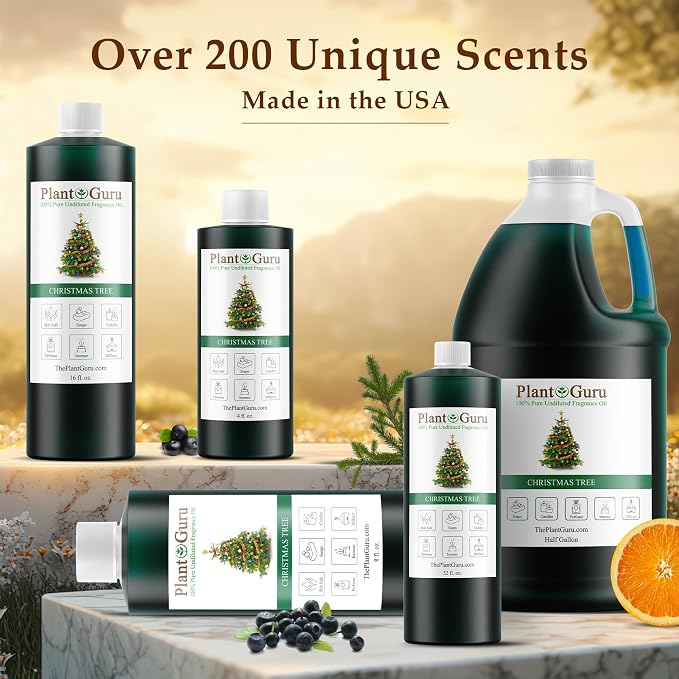 Christmas Tree Fragrance Oil 8 fl. oz. Holiday Scented Oil for DIY Soap Making, Candles, Bath Bombs, Body Butters. Used in Aromatherapy Diffusers, Burners and Warmers. Great for Lotions and Creams.