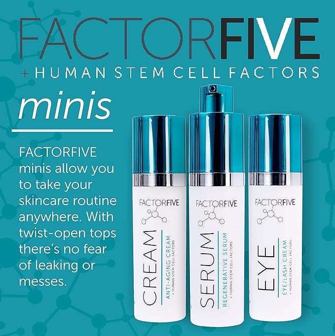 FACTORFIVE Eye and Lash Cream with Human Derived Apidose Stem Cell Growth Factors for Anti Aging, Crows Feet Reduction, and Under-Eye Bags 0.16fl oz/5ml