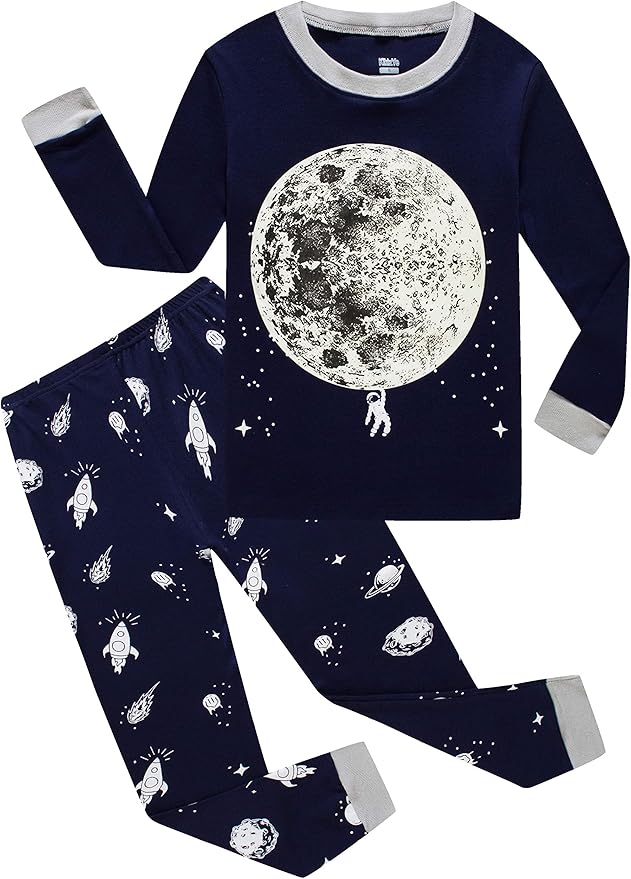 KikizYe Little Big Boys Girls Pajamas Set Kids PJs 100% Cotton Sleepwear