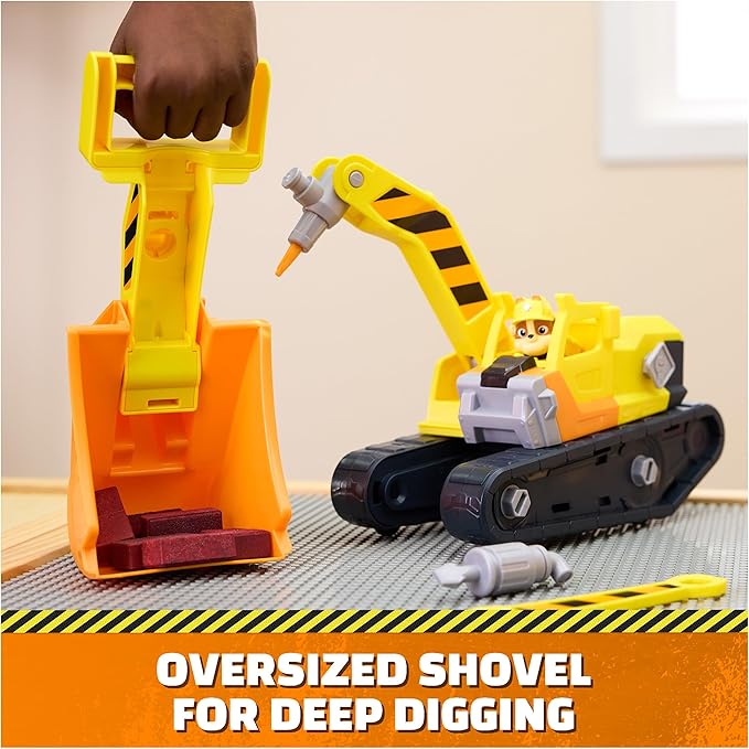 Rubble & Crew Rubble's Ultimate Tool Bulldozer Vehicle, Toy Truck with Action Figure, PAW Patrol Kids Toys for Boys & Girls Ages 3 and Up