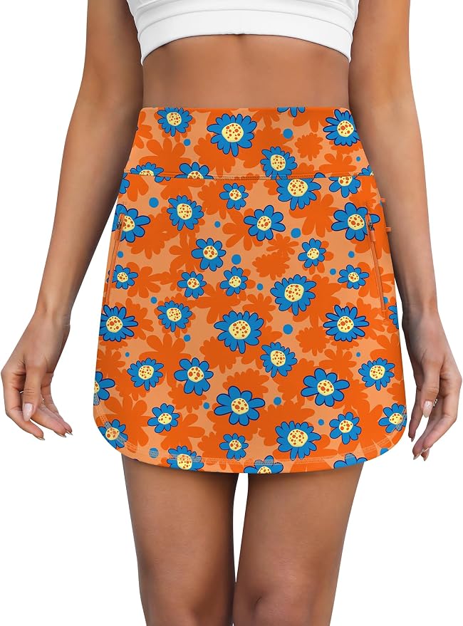LouKeith Golf Skirts for Women Tennis Skirt with Zipper Pockets High Waisted Running Casual Athletic Skorts Built-in Shorts