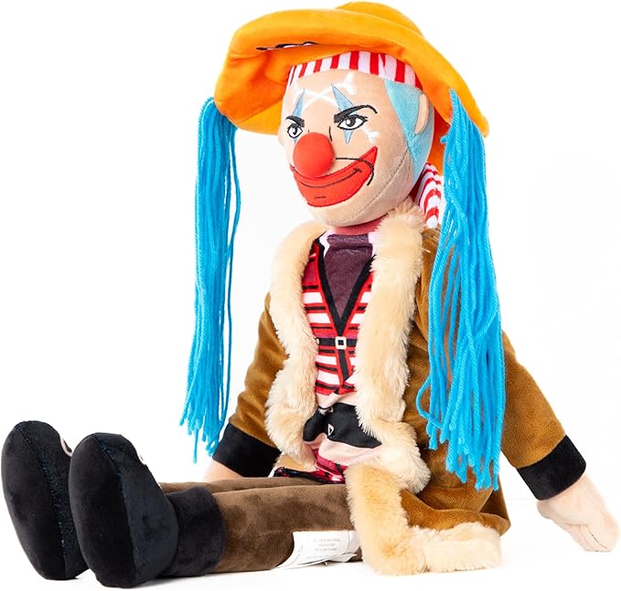 One Piece Buggy Plush Pillow Buddy - Super Soft Clown Character Pillow - Polyester Microfiber, 26 Inches