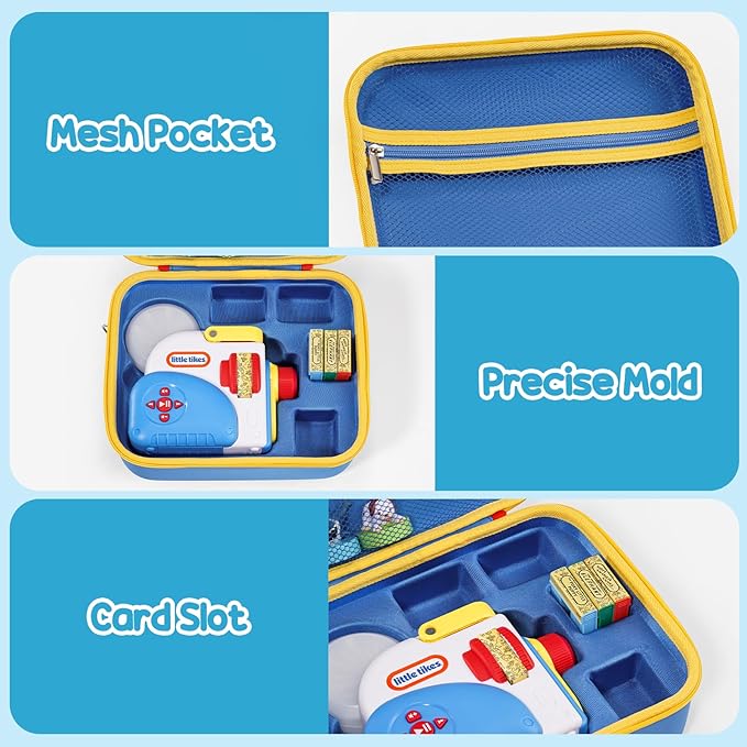 ProCase Hard Carrying Case for Little Tikes Story Dream Machine Starter Set, Kids Large Toy Bag Travel Portable Storage Box for Boy Girl Littles Character Books, Container with Shoulder Strap -Blue
