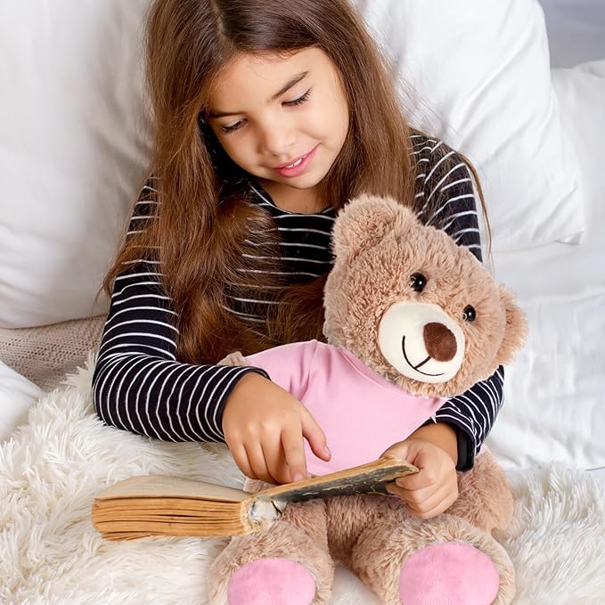 Bear Tee Shirt Fit 14-18inch Stuffed Animal Clothes, Basic Dolls Shirt, Light Pink