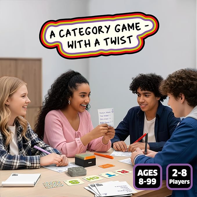 Skillmatics Board & Card Game - First to 5, Category Game with a Twist, Perfect for Parties, Family, Game Night, Quick Thinking, Gifts for Kids, Teens, Adults, Ages 8, 9, 10 & Up, 2-8 Players