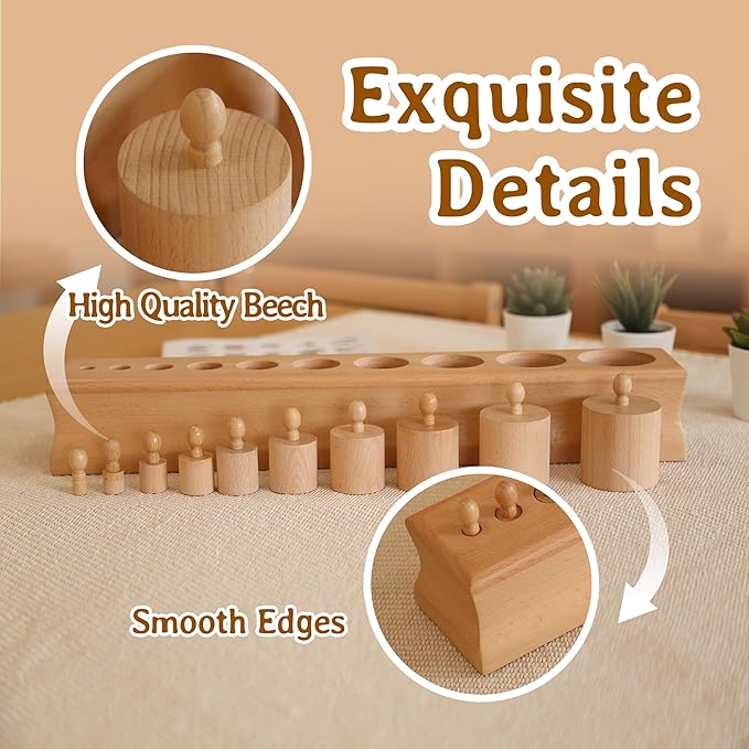 MONTESSORI OUTLET Cylinder Block (Part 1) for Children Aged 3-6: Montessori Education at School and Home