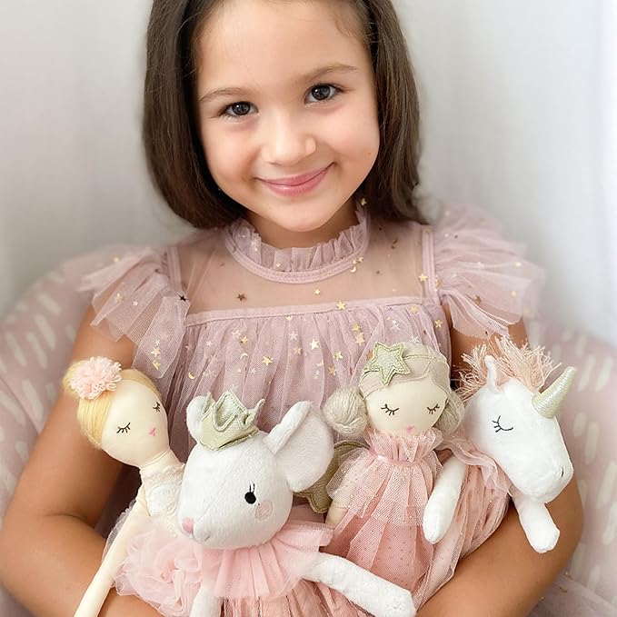 MON AMI Charlotte The Ballerina Stuffed Doll - 15”, Plush Ballerina Doll for Girls, Use as Toy or Room Decor for Kids of All Ages