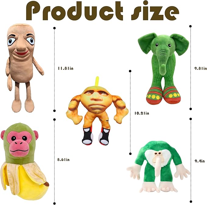 Zenitsu Italian Brainrot Plush Expressive Doll Funny & Unique Gift for Boys and Girls, Creative Home Décor Plush Toy for Christmas, Birthday (5pcs-1)