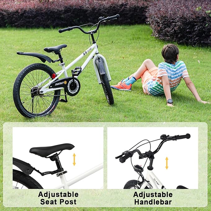 Glerc Fantacy Kids Bike, 12-20 Inch Children Bicycle for 2-13 Years Old Boys Girls, Kids Bicycle with Water Bottle Holder & Headlight & Training Wheels, Multiple Colors