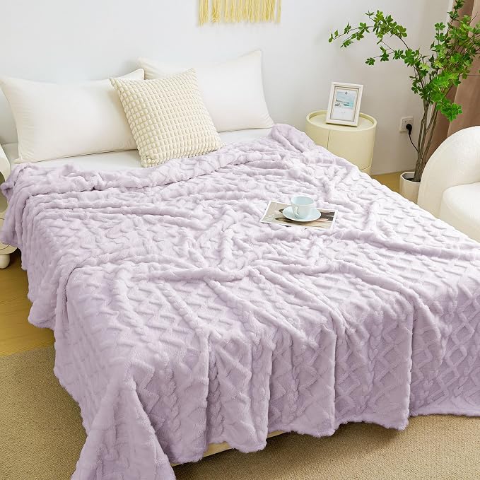 Aganear Fleece Throw Blanket for Couch Sofa 50"x60" Purple | Lightweight Fuzzy Throw,Warm Gift for Women,Christmas,Housewarming,Soft,Boho Design for Room Home Decor,All-Season Use