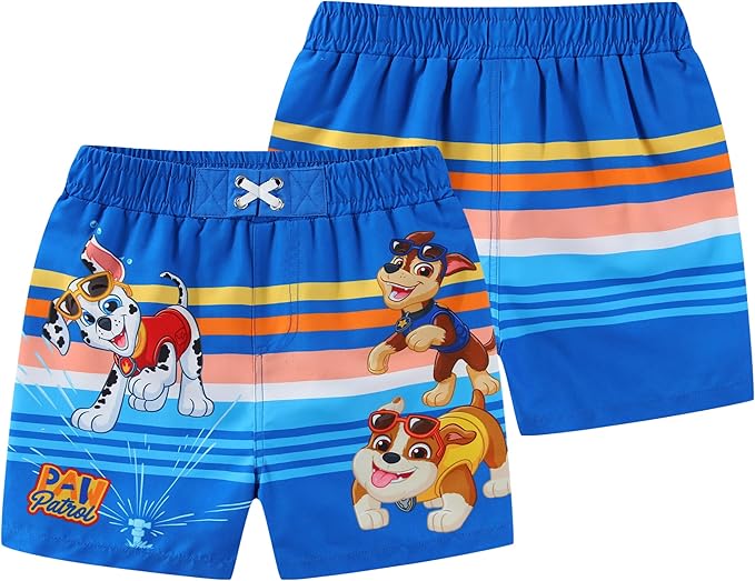 Paw Patrol Marshall Chase Rubble Boys UPF 50+ Swim Trunks Shorts Bathing Suit for Toddler and Big Kids