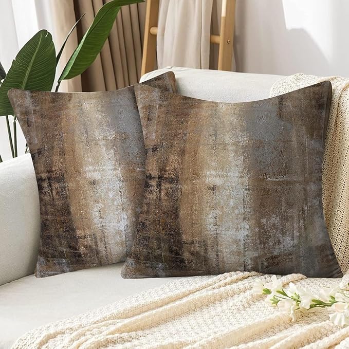 Throw Pillow Covers for Couch, 16x16 Inch, 2 Pack, Taupe | Decorative Throw Pillow Covers Cushion Covers for Couch Bedroom Sofa Living Room