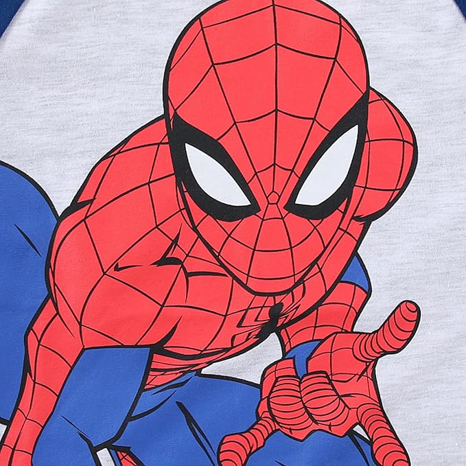 Marvel Spider-Man Boys Short Sleeve T-Shirt and Jogger Pants Set for Toddlers and Big Kids – Blue/Red/Grey