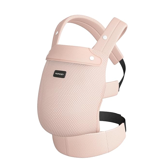 Momcozy Baby Carrier - Ergonomic, Cozy and Lightweight Carrier for 7-45lbs, Effortless to Put On, Ideal for Hands-Free Parenting, Enhanced Lumbar Support, Purehug for Infant to Toddler, Air Mesh-Pink