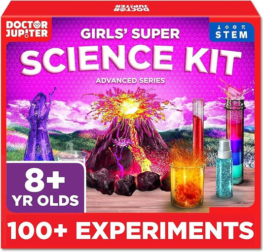 Doctor Jupiter Girls' Super Science Kit for Ages 8-12 Ideas for Girls 8,9,10+ Years Old | Chemistry Set, STEM Toy Kit with 100+ Experiments | Learning & Educational Projects