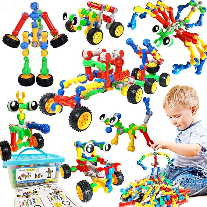 STEM Building Toys for 3 4 5 6 7 8+ Year Old Boys Girls Birthday Gifts 130 PCS Preschool Educational Toys Building Blocks for Kids Age 3-5 4-6 6-8 Stem Kits Activities Creative Games