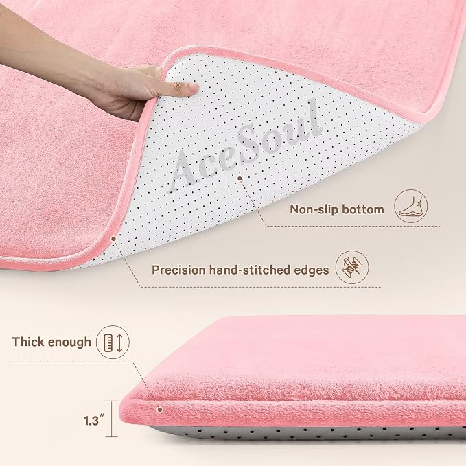 Baby Play Mat for Floor,Ultra Thick Elastic Foam 79"x110" Playmat Tummy Time Muscle Crawling Exercise Activity Cushion Gym Mat Nursery Playroom Area Kids Rug for Babies, Toddlers,Infants,Pink