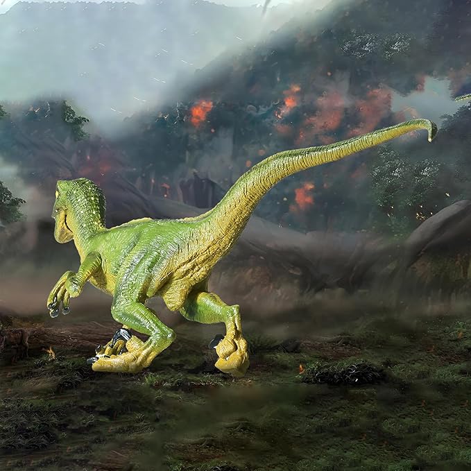 Large Dinosaur Toy, 15.6 inch Velociraptor Figure, Realistic with Movable Jaw, Educational Model, Perfect for Collectors, Dinosaur Fans, Birthday Gift