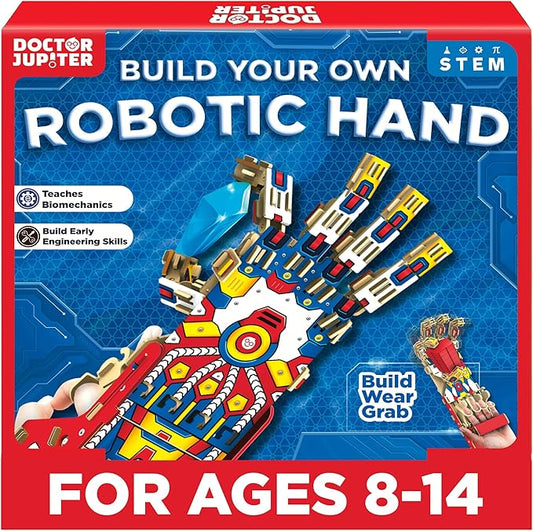 Doctor Jupiter Robotic Hand STEM Kit for Kids Ages 8+ | Birthday Gift Ideas for Boys & Girls | Cyborg Hand, Engineering Kit Toy for 8, 9, 10, 11, 12, 13, 14 Years Olds
