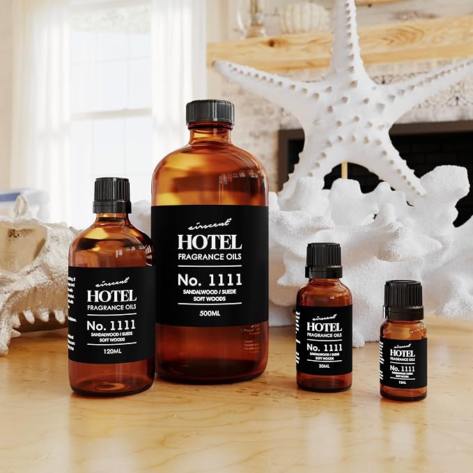 AirScent My Way Diffuser Oil No. 1111 Inspired by the 1 Hotel - 120 mL | Sandalwood Suede Soft Woods - Hotel Fragrance Oil for Ultrasonic and Waterless Diffusers and Crafting - 4 fl oz Bottle