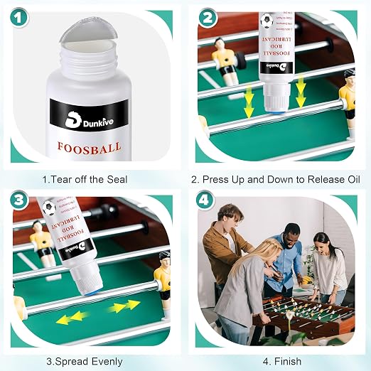 Foosball Rod 100% Silicone Lubricant with No Spill Applicator Foosball Lubrication Oil for Table Rods Accessories