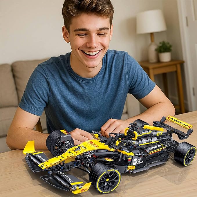 Technic F1 RS20 Racing Car Building Kit – 1:8 Scale Collectible Set for Adults, 1650+ PCS Display Model with Realistic Details – DIY Engineering Gift for F1 Fans, Home or Office Display