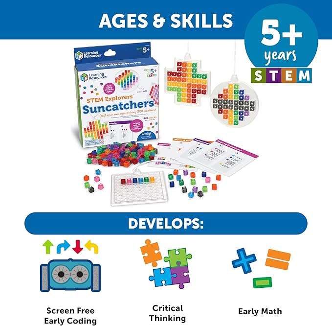 Learning Resources STEM Explorers Suncatchers, 433 Pieces, Ages 5+, STEM Toys, Science for Kids, Building Toys, STEM Projects