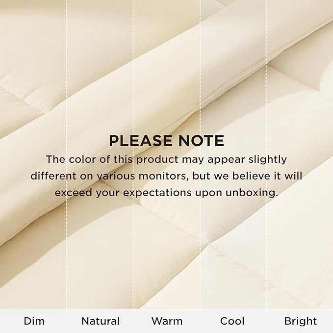 Bedsure Comforter Duvet Insert - Quilted Comforters Oversized King, All Season Duvet, GentleSoft Down Alternative Bedding, with 8 Tabs, Gifts for Women/Men, Cream,Oversized King 116 x 98 Inches