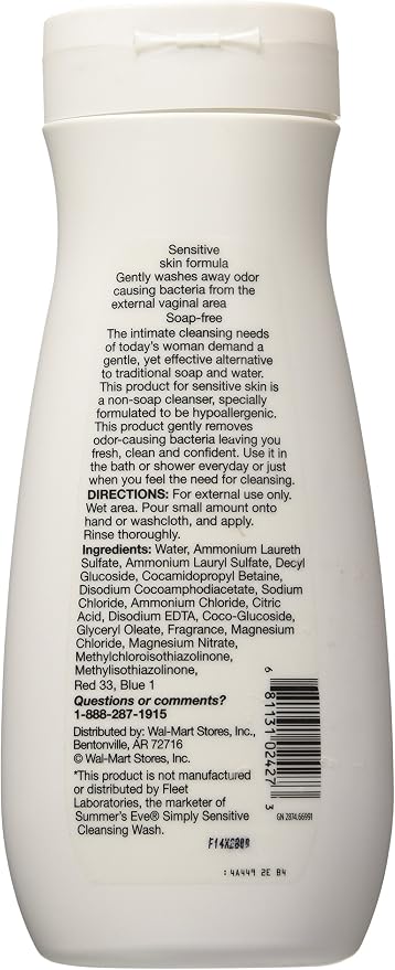 Equate Feminine Wash Sensitive Skin Fresh Scent 15 oz