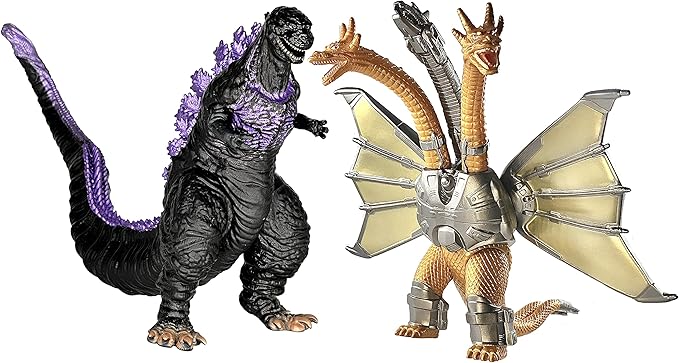 TwCare Set of 2 Legendary Shin Monster vs Mecha King Ghidorah Toy Action Figures, Movable Joints Movie Series Dinosaur Dragon Soft Vinyl, Carry Bag
