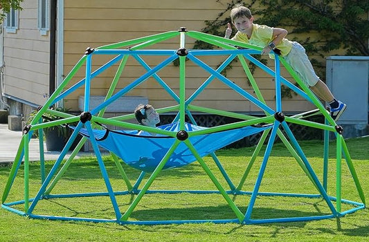 Zupapa10FT Climbing Dome with Hammock, Supports up to 1200lbs Kids Jungle Gym, 10FT Dome Climber with Hammock for Kids 3 to 10 Outdoor Play Equipment