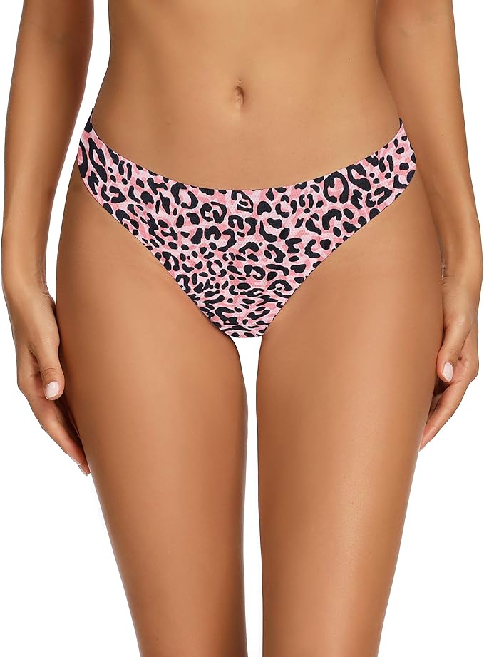 voenxe Seamless Women Underwear Thongs,No Show Ladies Thong,No Line Workout Breathable Comfortable Panties,Soft Undies,5-Pack