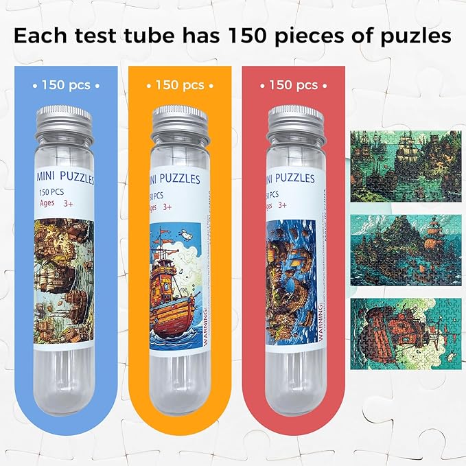 150 Pieces Mini Jigsaw Puzzles for Adults & Kids,6 x 4 Inches,Travel Puzzle,Small Puzzles,Micro Puzzles,Challenging Difficult Puzzle,Nautical Series