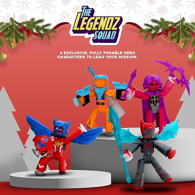Zing Stikbot Advent Calendar Christmas Countdown Collectable Action Figures. "Hero Save Christmas" Includes Exclusive Stikbots, and Exclusive Collectors’ Items. Create Stop Motion Animation (Stikbot Advent Calendar 2025)