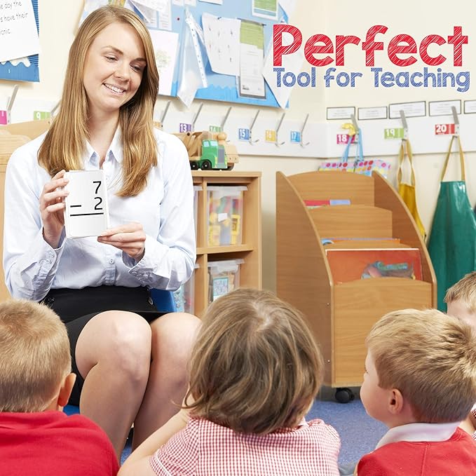 Star Right Subtraction Flashcards with 2 Metal Binder Rings - 169 Self Checking Flashcards - for Ages 6 and Up
