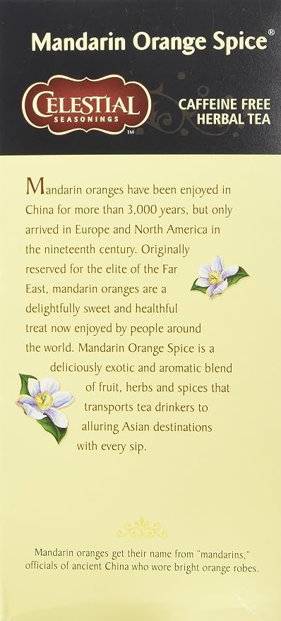 Celestial Seasonings Mandarin Orange Spice Herbal Tea 25 Tea Bags (Pack of 2)