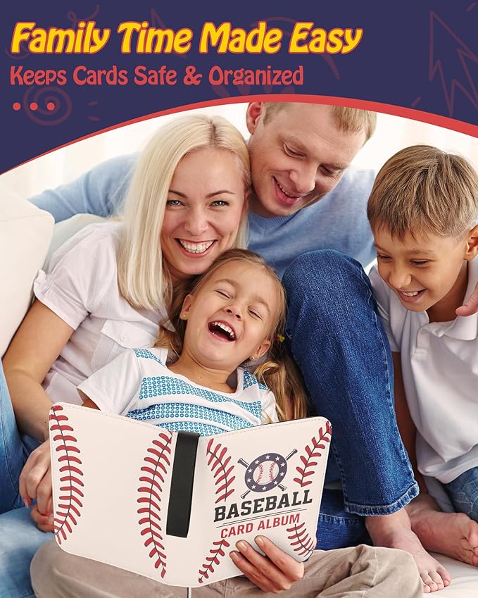 Trading Card Binder, 9-Pocket, Holds 1080 Cards, 120 Pages Side-Loading Card Album, PU Leather, Acid-Free Archival Sleeves, Durable Organizer for MTG, TCG & Sports Cards, Gift for Kids, Boys and Girls