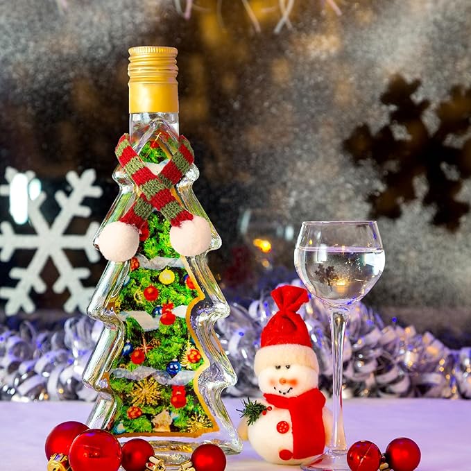 Bencailor 48 Pieces Mini Christmas Scarves for Craft Tiny Snowman Scarves 7.9 x 0.6 Inch Xmas Pet Knitted Scarf Doll Snowman Wine Bottle Scarf Accessory Holiday Christmas Decor for DIY (Red Green)