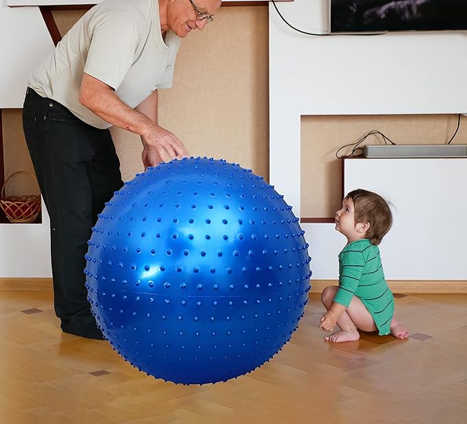 Large Sensory Massage Ball for Kids, 33.5" 85CM 3.1lb(1400g) Bouncy Exercise Ball for Toddlers, Big Inflatable Balls with Tactile Spikes, Outdoor Giant Yoga Ball, Large Beach Balls Play Ball