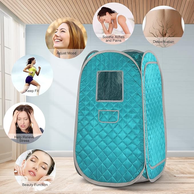 Lightweight Portable Steam Sauna Tent, Full Body Personal Sauna for Home Spa, Folding Saunas Tent for Detox Therapy Without Steamer (L 33.5" x W 33.5" x H 55.1")