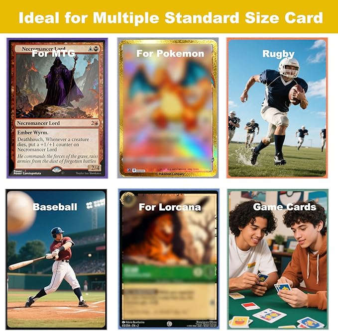 Premium Card Sleeves, 150 Sleeves 2.6''x3.6''(66x91mm) Compatible with Standard Sized Trading Card, Fit for MTG PTCG Game Card, Baseball Card, Sport Card (Purple)