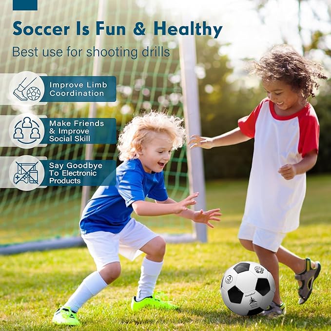 Size 3 Soccer Ball for Boys Kid Ages 3 4-6 6-8 Outdoors Indoor Sports Recreation Soccer Ball for Boys Toddlers Children Christmas Birthday