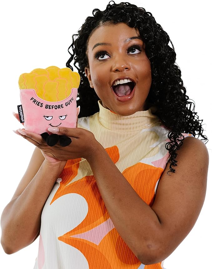 French Fry Plushie - Exercise? You Mean Extra Fries Sassy French Fry Plush, Cute & Funny Plush Toy for Gifting