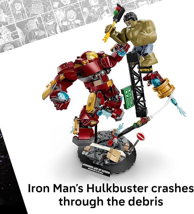 LEGO Marvel Epic Battle: Hulkbuster vs. The Hulk Building Toy for Boys & Girls - Avengers: Age of Ultron Display & Play Set W/2 Minifigures for Kids, Ages 9+ - Gift Idea for Birthdays - 76343
