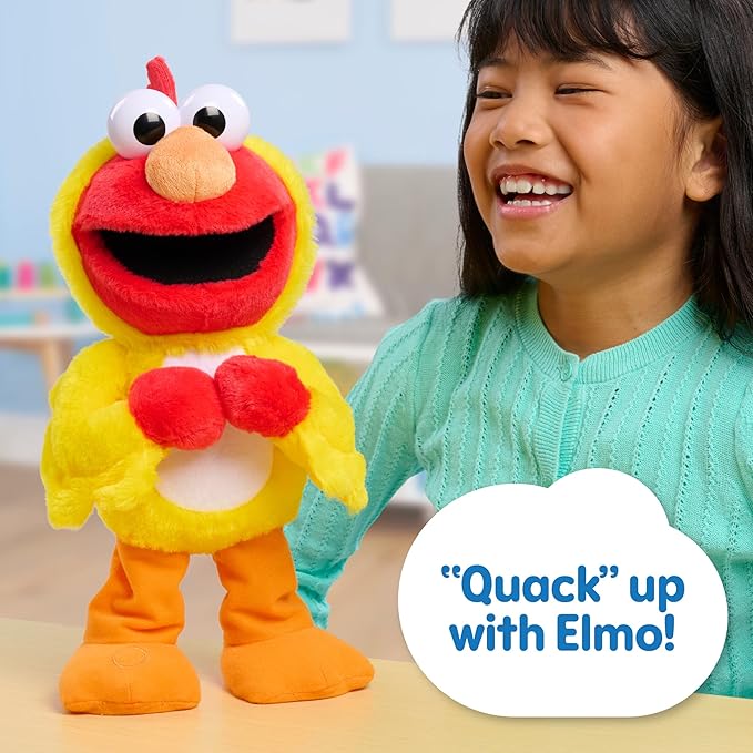 Just Play Sesame Street Chicken Dance Elmo Feature 13 Inch Plush, Dancing Plush, Stuffed Animal, Kids Toys for Ages 2 Up