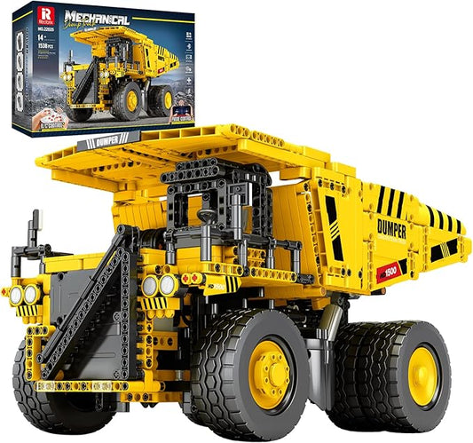 Building Set for Adults with Control Remote STEM Gifts for Teens Age 14 and up, Mining Dump Truck Collectible Model for Birthday, Heavy-Duty Construction Vehicle Building Toys Kit 22025
