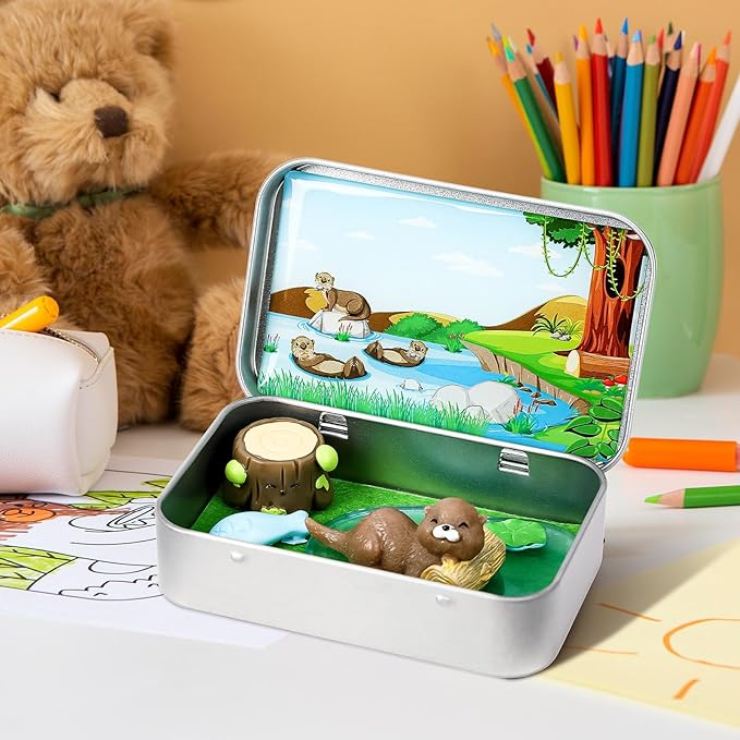 Little Pocket Otter, Cute Otter Friend in Tin Box, Travel Buddy, Gift for Kids, Friends, Coworkers