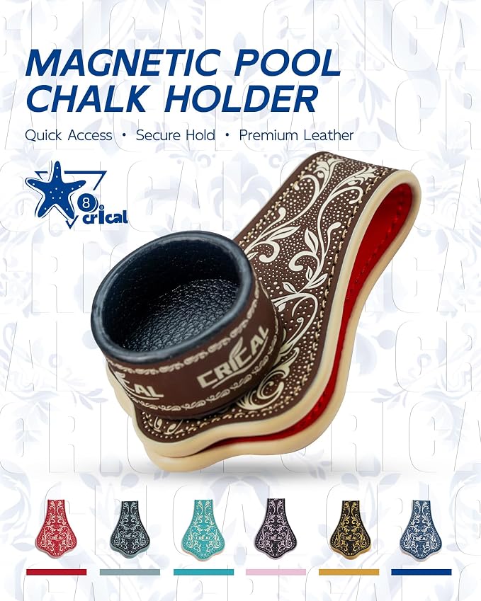 CRICAL Portable Magnetic Pool Chalk Holder Square Chalk Cube Holder Billiard Cue Accessory Gift Idea
